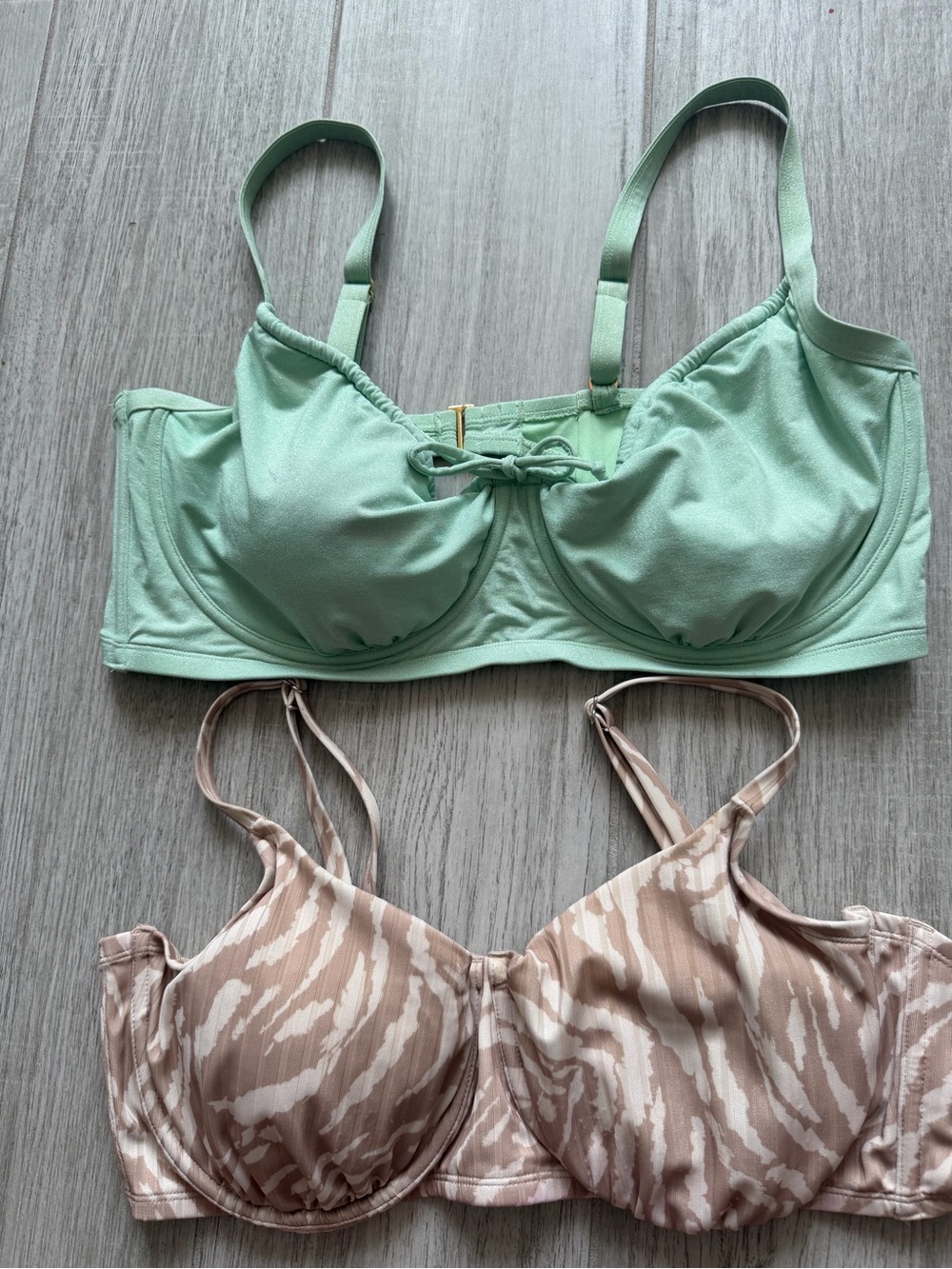 wild fable Mint Green Underwire Bra & Neutral Print Underwire Bra Set